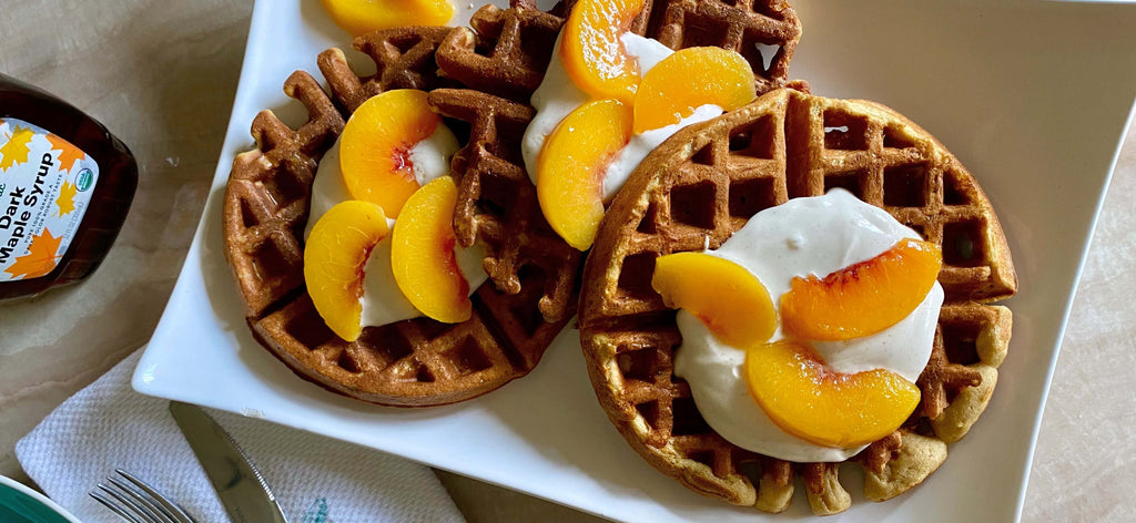 Low Oxalate Breakfast Recipe Ideas Peaches Cream Waffles